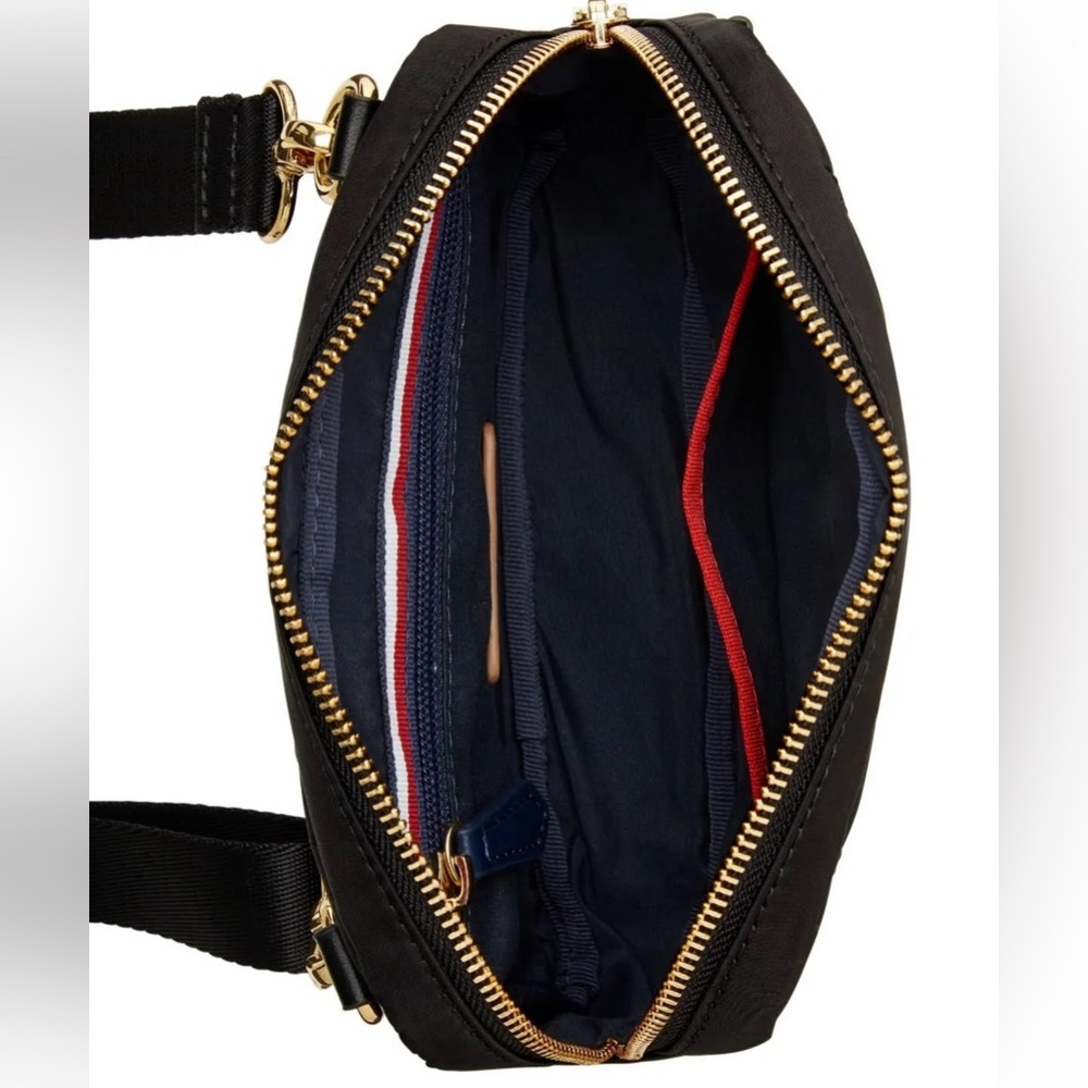 TOMMY HILFIGER Black Adjustable Strap Belt Fanny Bag Purse Black AUTHENTIC NEW - Picture 3 of 8